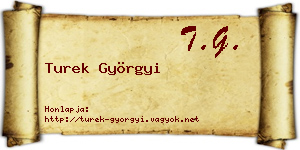 Turek Györgyi névjegykártya